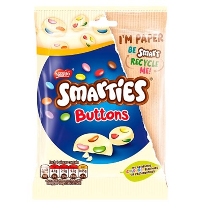Picture of SMARTIES BUTTONS WHITE POUCH 85GR